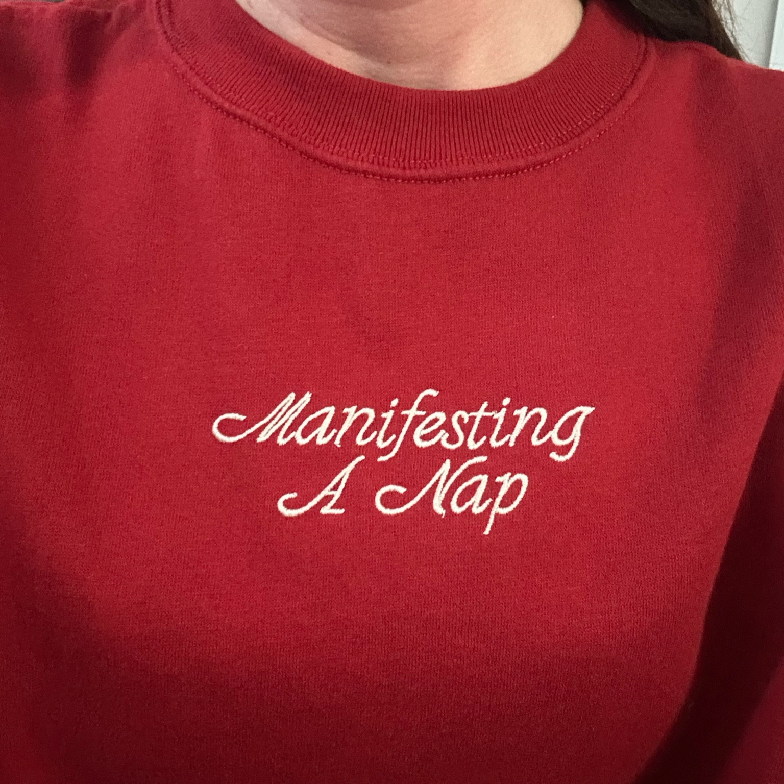 So cute…and true.
Lightweight non-fleecy sweatshirt with notched hem.  
.


#LTKMidsize #LTKActive #LTKFindsUnder100