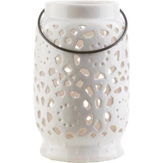 Artistic Weavers Kimba 9.4 in. White Ceramic Lantern S00151052010 - The Home Depot | The Home Depot