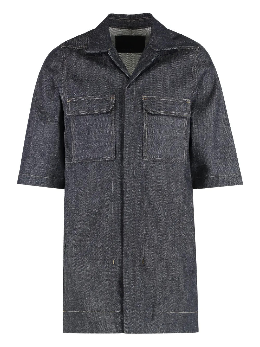 Rick Owens DRKSHDW denim short-sleeve pocket shirt - Grey | Farfetch Global