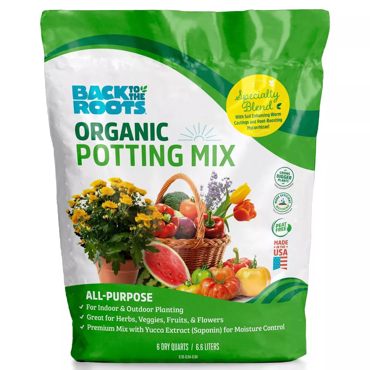 Back to the Roots 6qt Organic Potting Mix All Purpose | Target