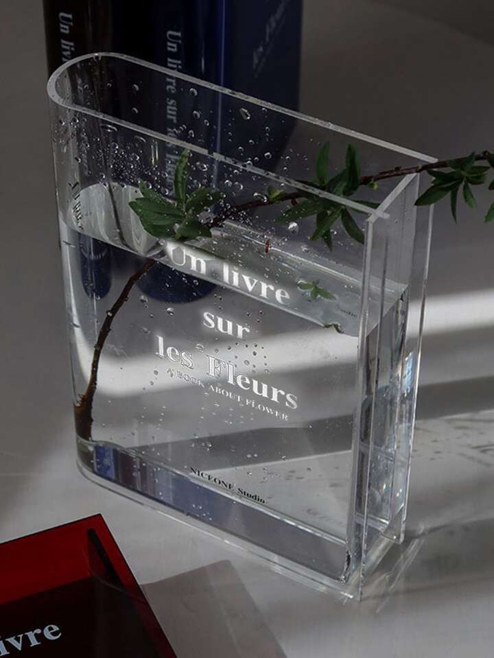 Modern Minimalist Style Transparent Acrylic Book Shape Flower Vase | SHEIN