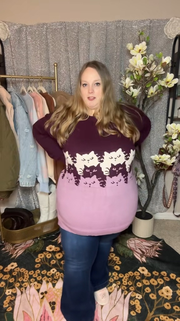 This is the kind of cat sweater people stop on because it’s playful without being loud, cozy without feeling sloppy, and comfortable enough to actually wear all day. It sat right, didn’t cling, and looked intentionally cute.

cat sweater, plus size knit sweater, cozy winter outfit, cute casual wear, everyday sweater


#LTKPlusSize #LTKSeasonal #LTKMidsize