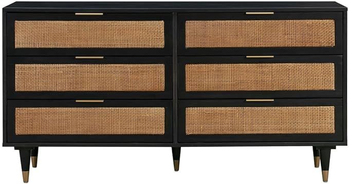 TOV Furniture Sierra 31" H 6-Drawer Modern Wood Dresser in Noir Black | Amazon (US)