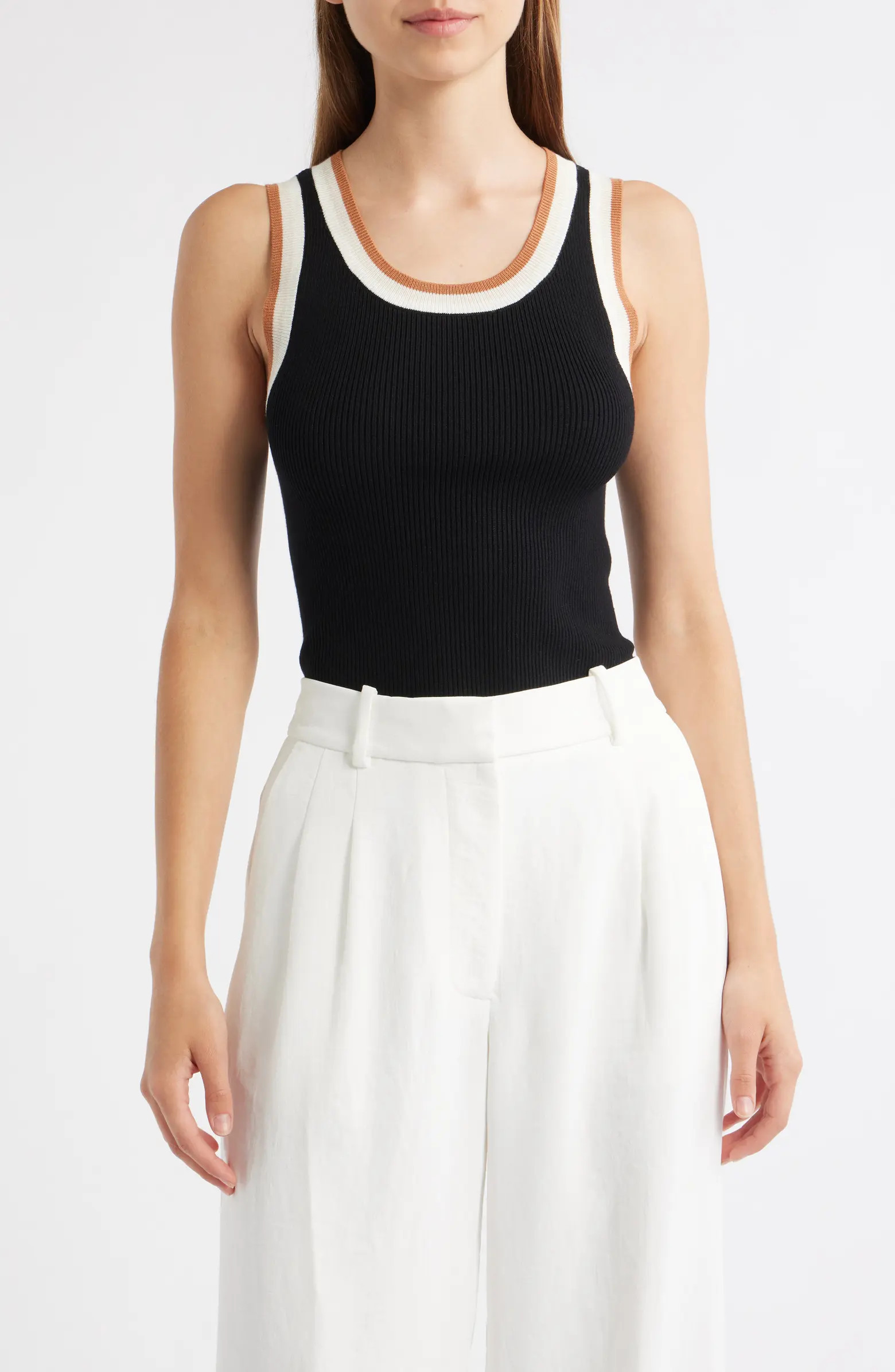 MANGO Crochi Rib Tank Top | Nordstrom | Nordstrom