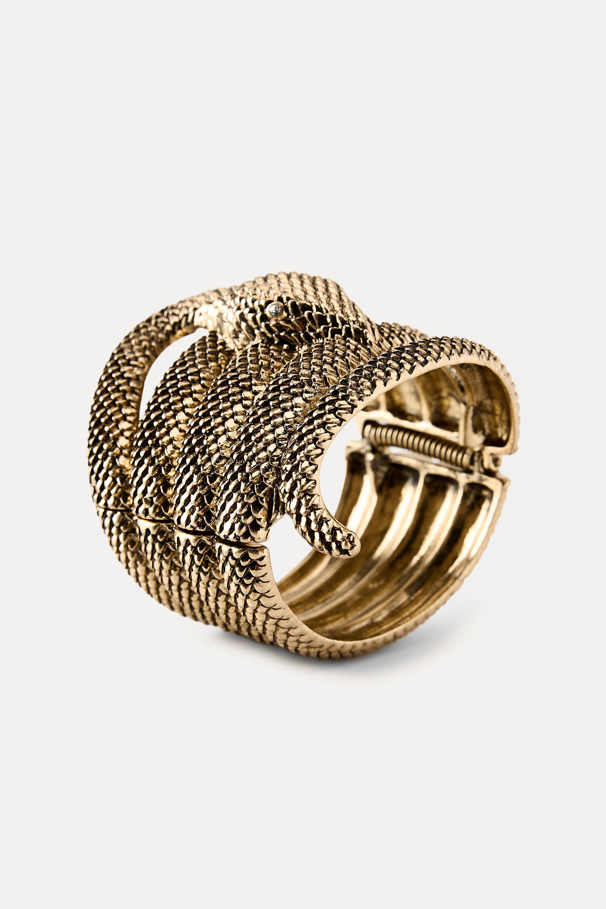 SNAKESKIN PRINT CUFF BRACELET | Zara UK