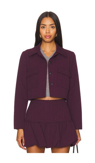 Sanders Jacket in Burgundy | Revolve Clothing (Global)