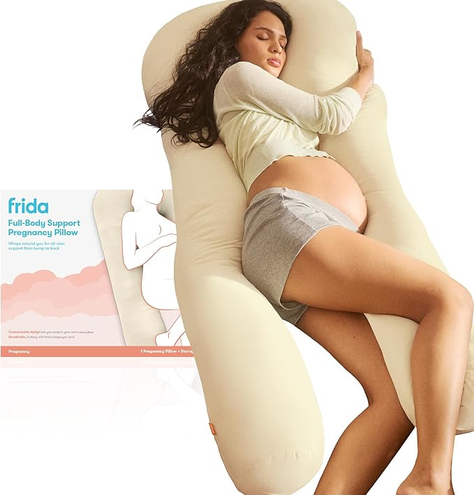 Amazon.com : Frida Mom Full Body Support Pregnancy Pillow, Cooling Pregnancy Pillow, Wraps Around... | Amazon (US)