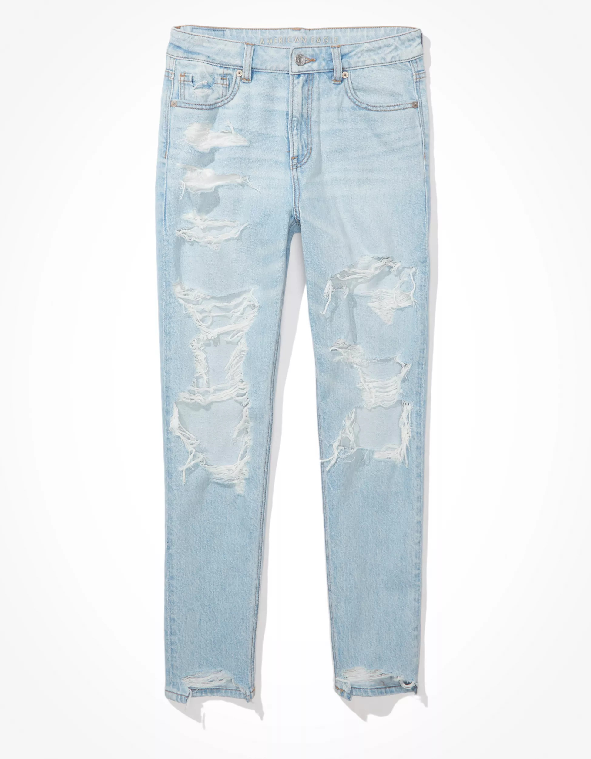 AE Strigid Ripped Mom Jean | American Eagle Outfitters (US & CA)