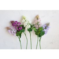 24.4"" Artificial Lilac Flower Branch, High-Quality Spring Flowers, White Purple Fake Lilac Stem, Diy Floral/Home Ceneterpieces | Etsy (US)