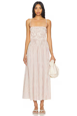 Bianca Dress in Tiramisu Stripe | Europe Vacation Outfits Europe Dress Europe Travel European Summer | Revolve Clothing (Global)