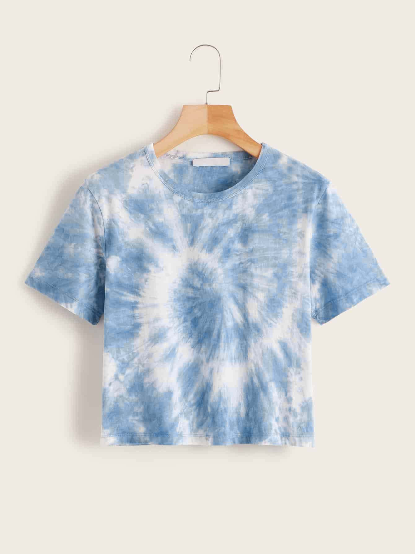 Boxy Tie-Dye Wash Tee | SHEIN