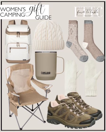 Outdoorsy Gift Guide. Follow @farmtotablecreations on Instagram for more inspiration. Women’s Camping Items. CamelBak 12oz Vacuum Insulated Stainless Steel Camp Mug. Outdoor Portable Mesh Chair - Embark. Women's 2pk Midweight Wool Blend Fair Isle Diamond Snowflake Crew Socks - All in Motion. Bearpaw Women's Olympus Hiking Shoes. Soft Sided 18qt Backpack Cooler - Embark. Style Republic Women's Winter Cable Knitted Beanie Hat with Fleece Lining. Knit Mittens - Universal Thread. Womens Camping Gift Guide. Camping Gifts. Hiking Gifts. 







#LTKstyletip #LTKfindsunder50 #LTKGiftGuide