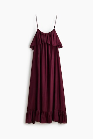 H & M - Ruffle-Trimmed A-Line Dress - Burgundy | H&M (US + CA)