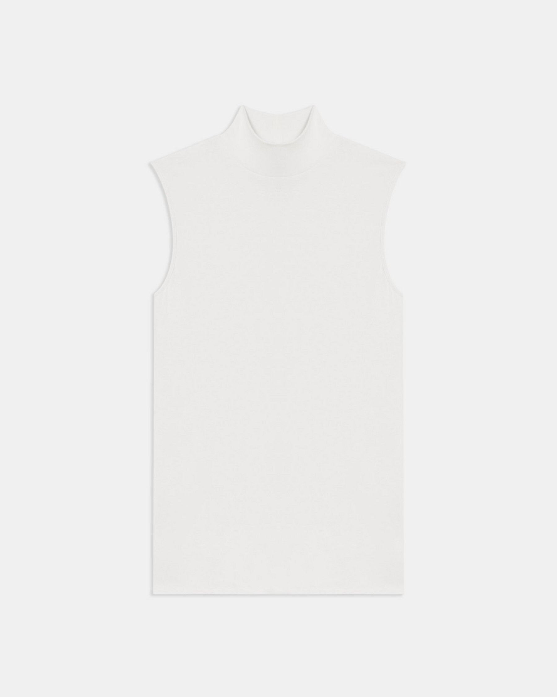 Sleeveless Turtleneck Sweater in Ribbed Viscose | Theory