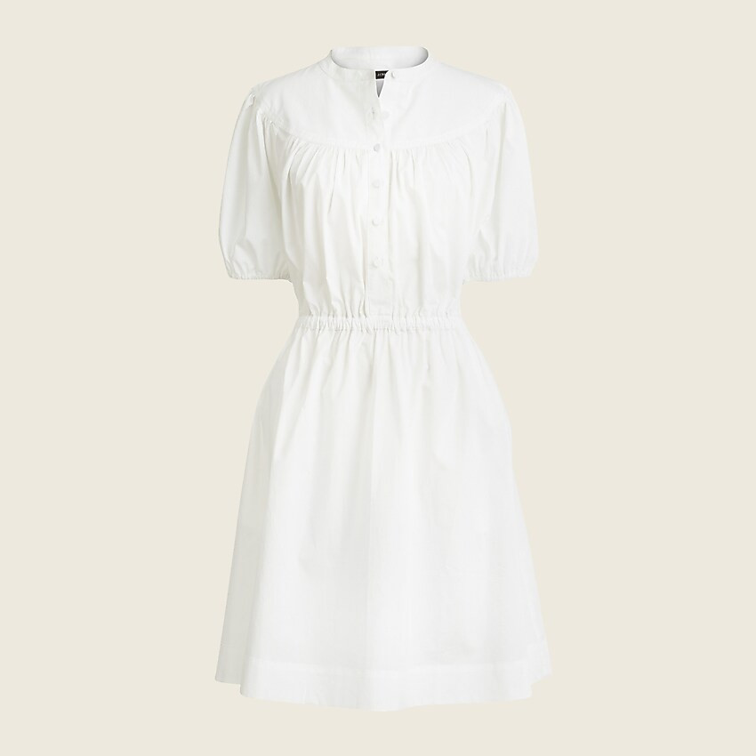 Puff-sleeve cotton poplin shirtdress | J. Crew US