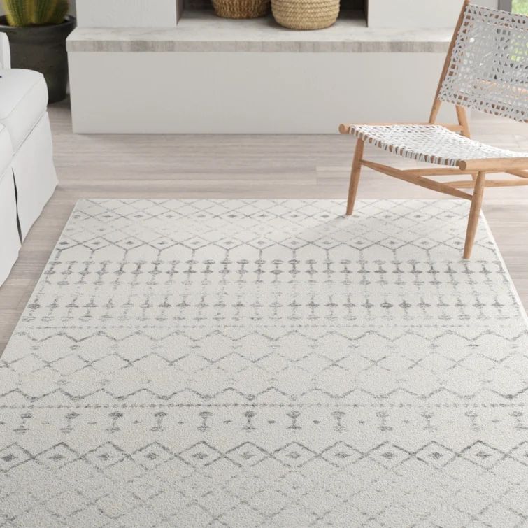 Lucienne Geometric Gray Area Rug | Wayfair North America