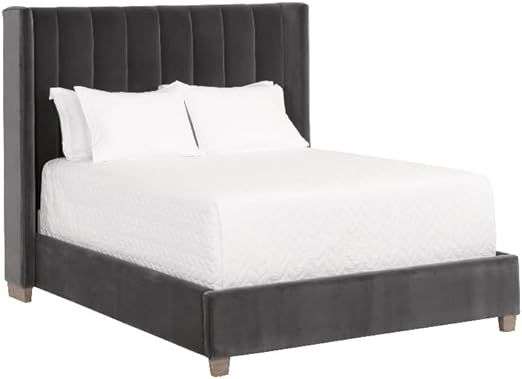 Star International Furniture Stitch & Hand Velvet Standard King Bed in Dove Gray | Amazon (US)