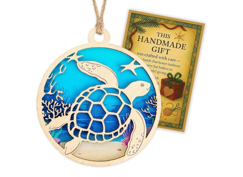 Sea Turtle Ornament – Precision laser-cut wood captures the calm grace of a sea turtle, perfect for ocean lovers.
🌿 Eco-Friendly & Light – Crafted from sustainable 3 mm plywood

#LTKHome #LTKGiftGuide #LTKU