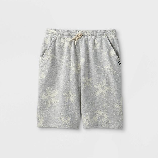 Boys' Hibiscus Flower French Terry Knit Pull-On Shorts - art class™ Light Heather Gray | Target