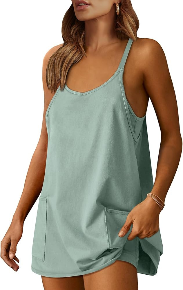 ANRABESS Women Athletic Dress Summer Tennis Workout Active Sports Mini Romper Dress Built in Shor... | Amazon (US)