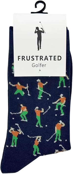 KIOMY Sock with Frustrated Golfer Design, Funny Golf Socks for Men, 1 Pair per Pack - Size 8-13 | Amazon (US)