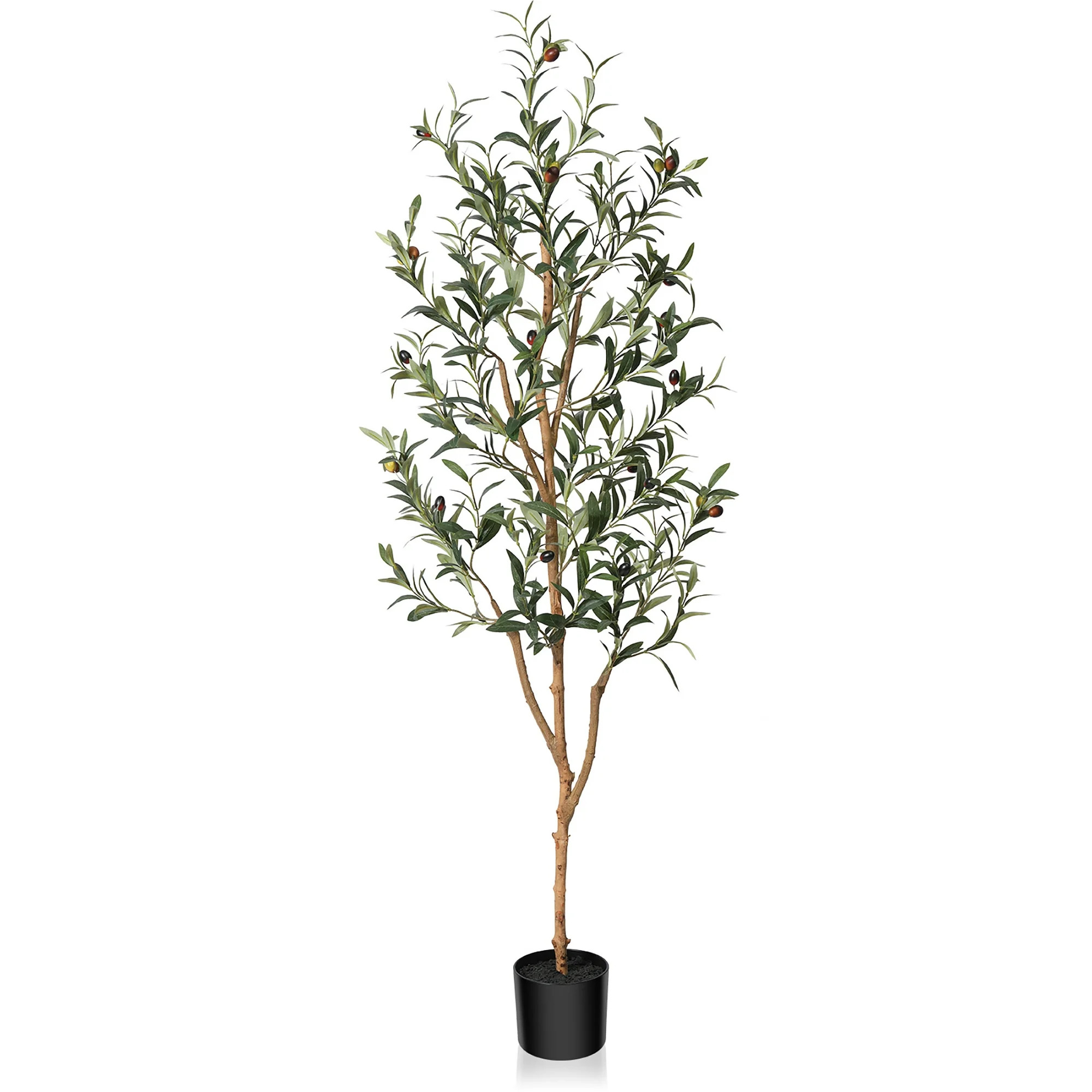 6 ft Artificial Olive Plants with Realistic Leaves and Natural Trunk, Silk Fake Potted Tree with ... | Walmart (US)