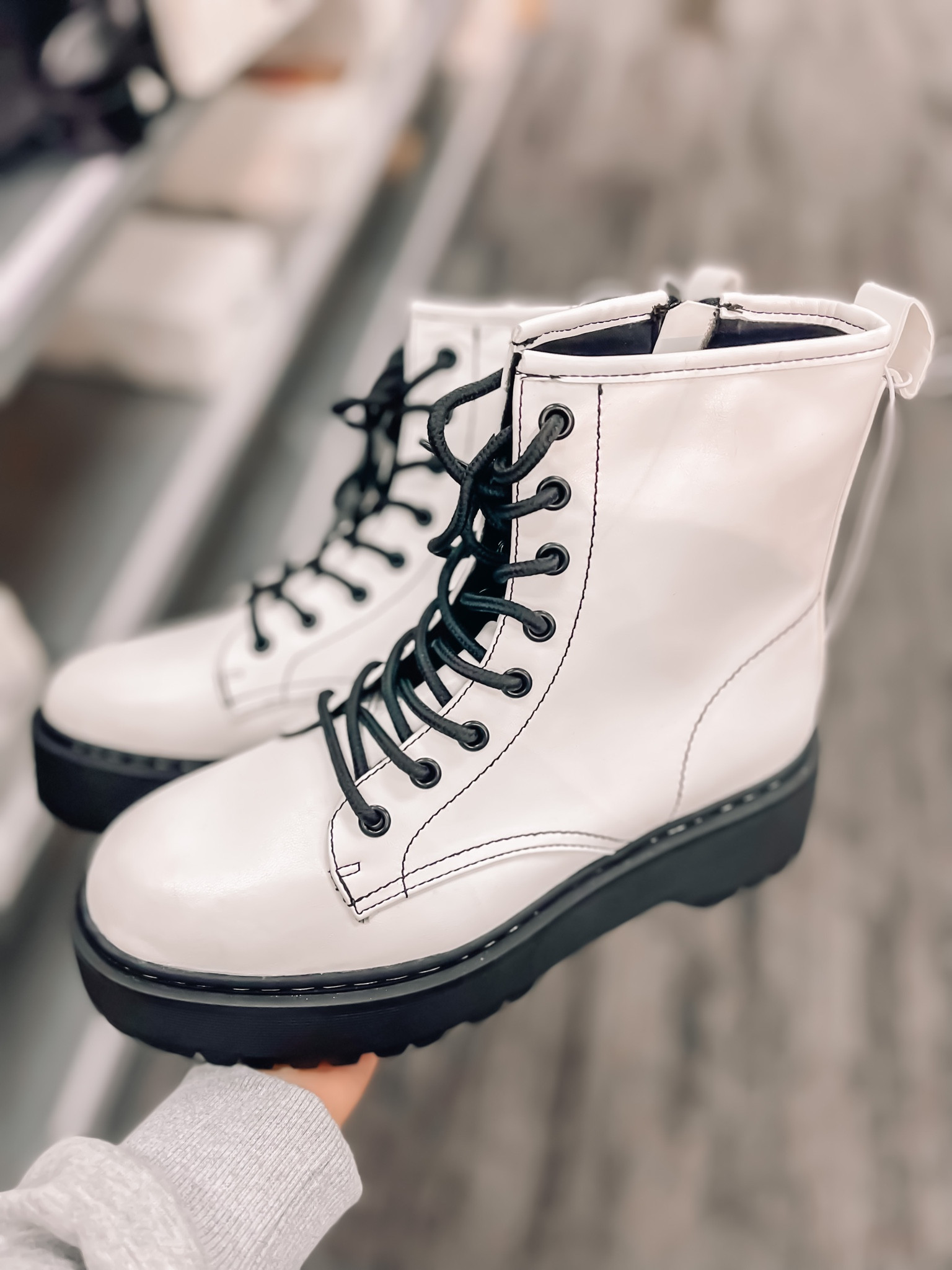 White combat boots 
Lug boots 
Winter boots 


#LTKCyberweek #LTKshoecrush #LTKunder50