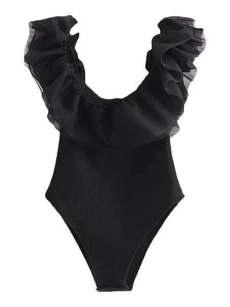 'Ines' Ruffle Tulle Scoop Bodysuit | Goodnight Macaroon