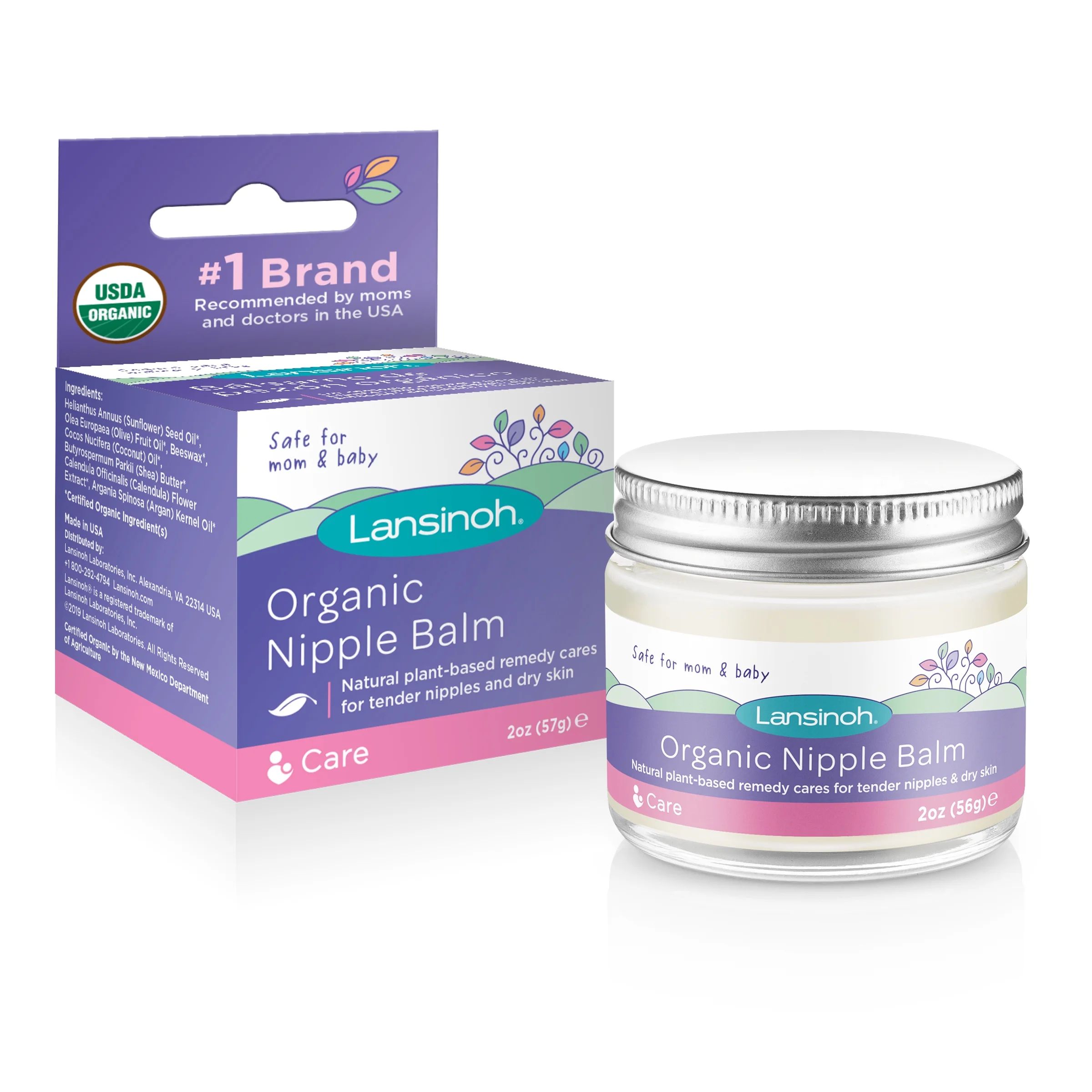 Lansinoh Organic Nipple Balm for Breastfeeding and Dry Skin, 2 Ounce Jar | Walmart (US)