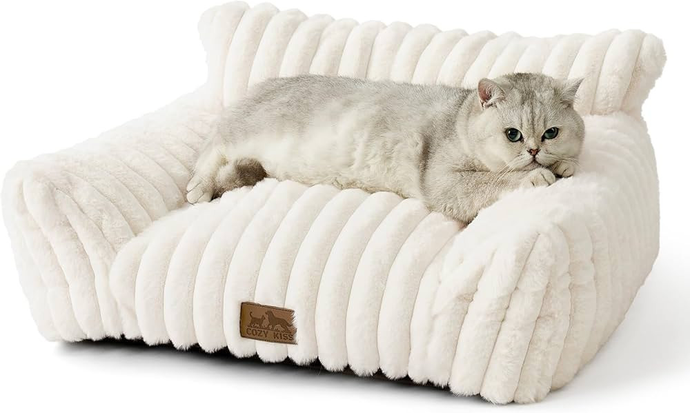 Cat Beds for Indoor Cats, Fluffy Cat Couch and Premium Faux Rabbit Fur Sofa Bed for Cats and Smal... | Amazon (CA)