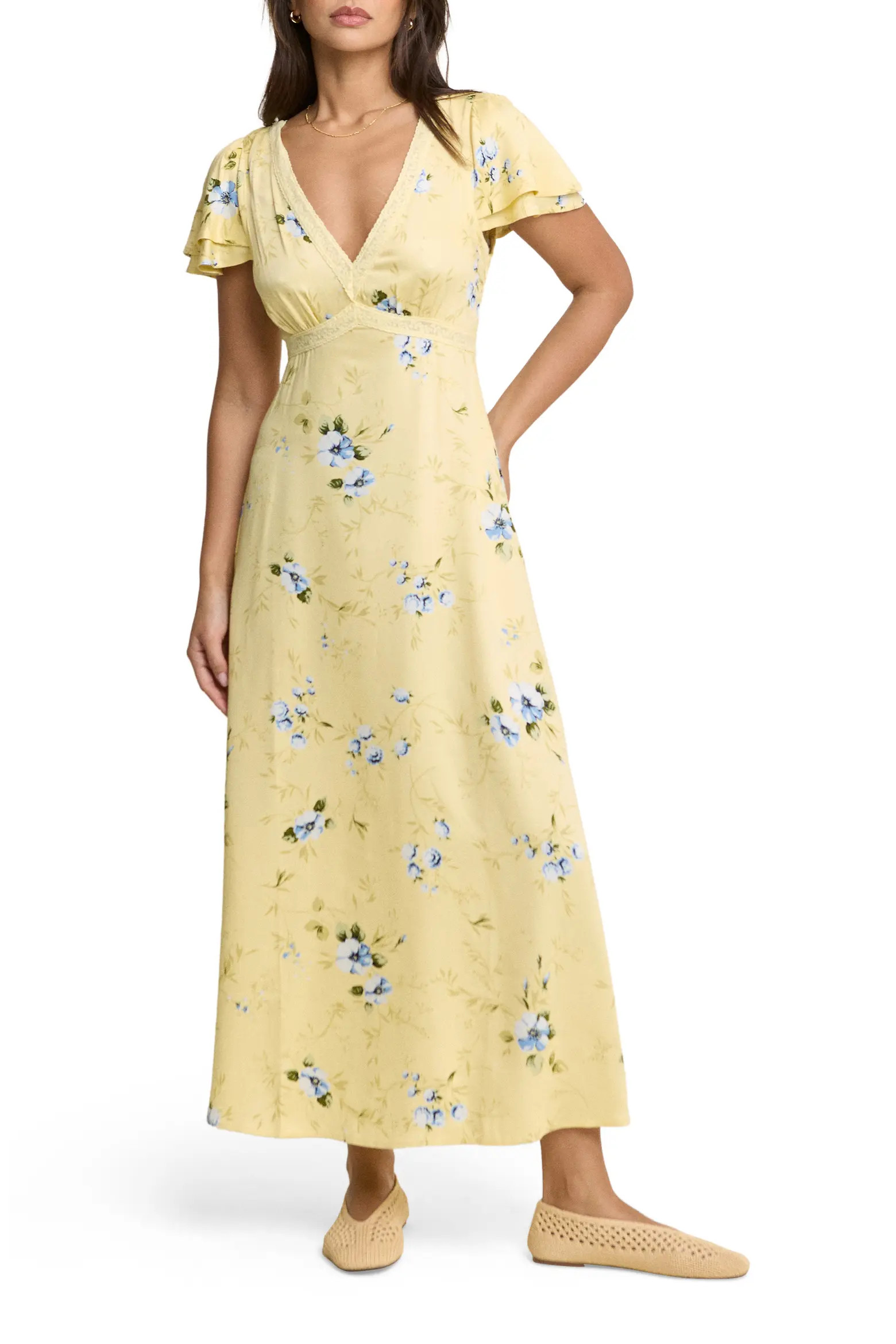Iris Trim Floral Print Maxi Dress (Women) | Nordstrom | Nordstrom