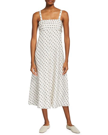 Theory Tie-Back Printed A-line Dress | Neiman Marcus