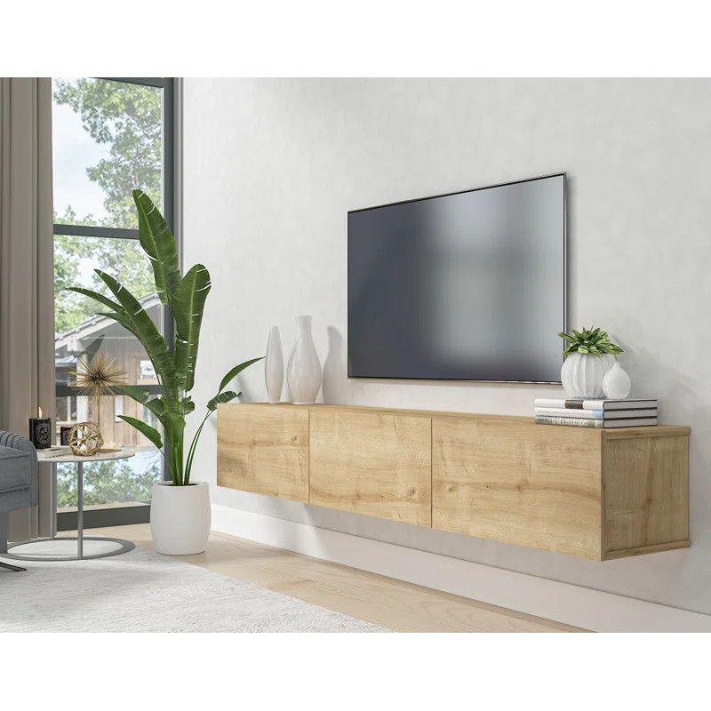 Ozge Floating TV Stand for 78" TVs - Sleek, Wall-Mounted Media Console | Wayfair North America