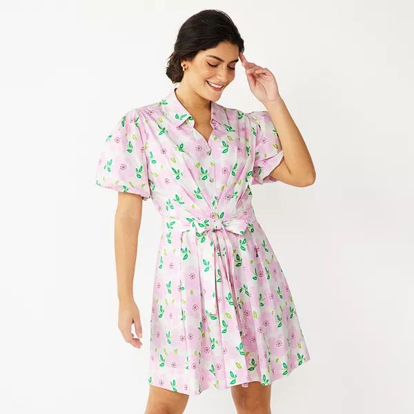 Women's DRAPER JAMES RSVP™ Puff Sleeve Button Front Dress | Kohl's