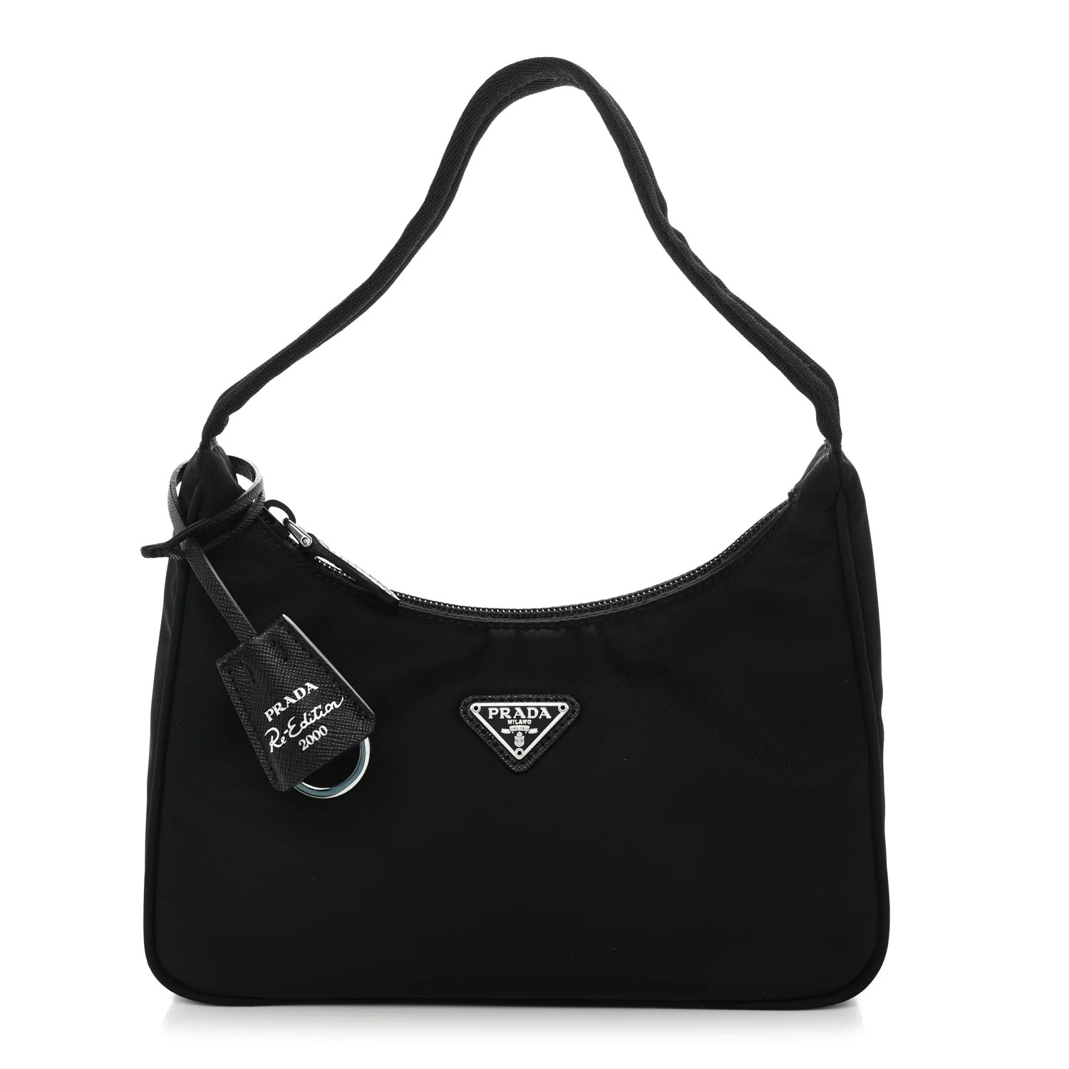 Prada Tessuto Nylon Saffiano Mini Re-Edition 2000 Bag Black 1945021 | FASHIONPHILE (US)