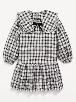 Long-Sleeve Plaid Collared Dress for Toddler Girls | Old Navy (US)