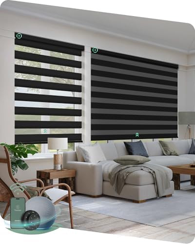 Yoolax Motorized Zebra Blinds Works with Alexa, Motorized Blinds with Remote Custom Size, Privacy... | Amazon (US)