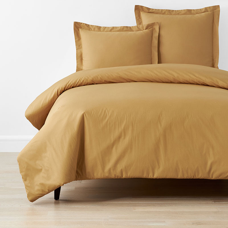 Classic Cool Cotton Percale Bed Duvet Cover - Amber, Twin | The Company Store