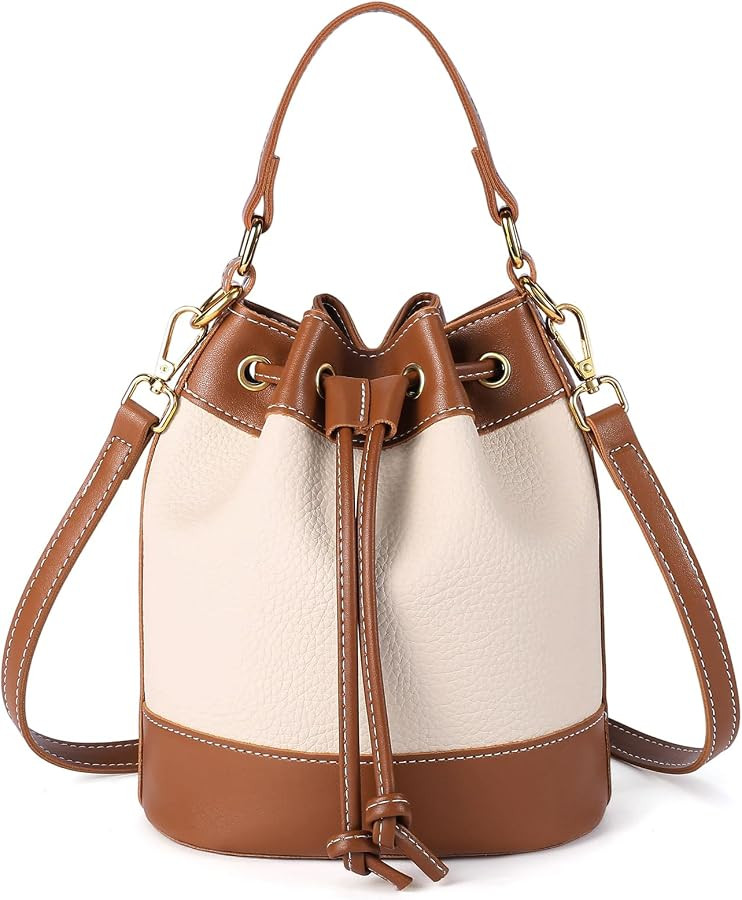 FALAN MULE Small Crossbody Bag for Women Vegan Leather Mini Bucket Handbags Shoulder Purse | Amazon (US)