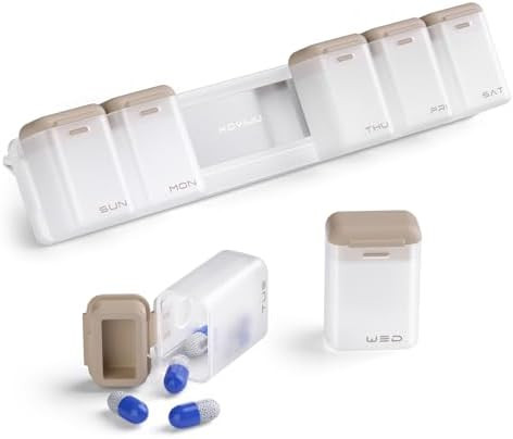 Weekly Pill Organizer Magnetic, Removable Pill Box 7 Day 1 Time a Day, Large Pill Case Travel, We... | Amazon (US)