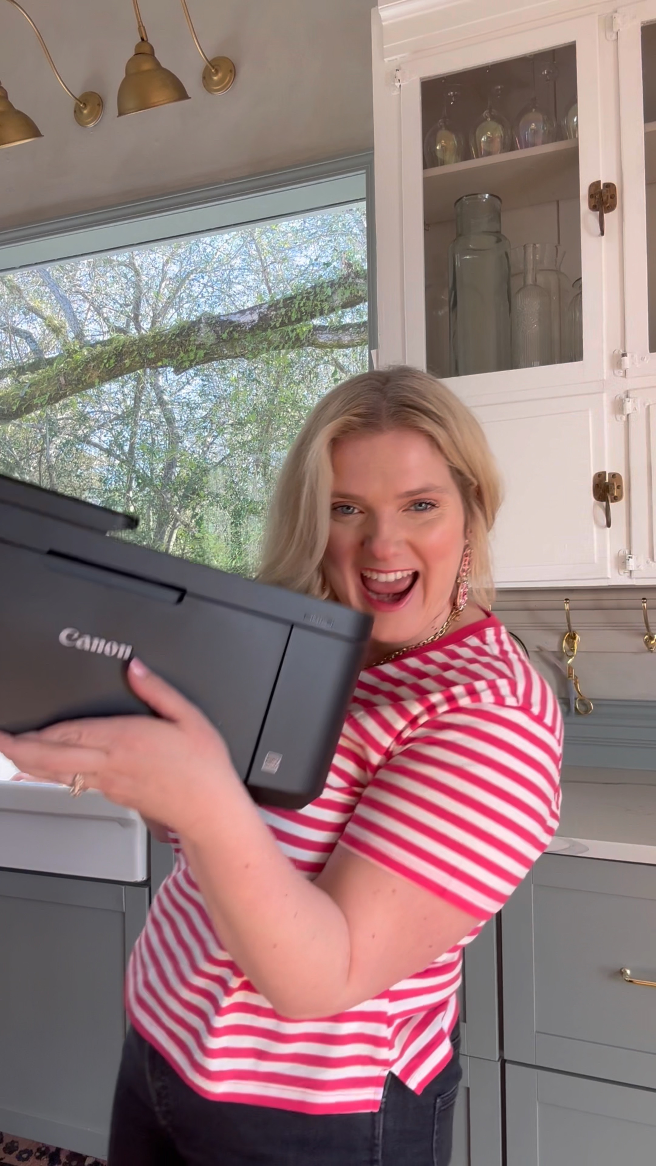 I made a photo gallery wall in my home using the Canon wireless printer from @Bestbuy #bestbuypartner I can’t get over the quality of these photos! I just used a thrift store frames that were different shapes and sizes but blend as far as style. Tip - I painted the mats (cardboard that’s been upcycled) the same color to make everything look cohesive. You might think of a printer as an “office tool” but really it’s a wonderful thing to have at home!! You can do so many projects with a printer! #Canon #Bestbuy #canonpixma #pixms 
