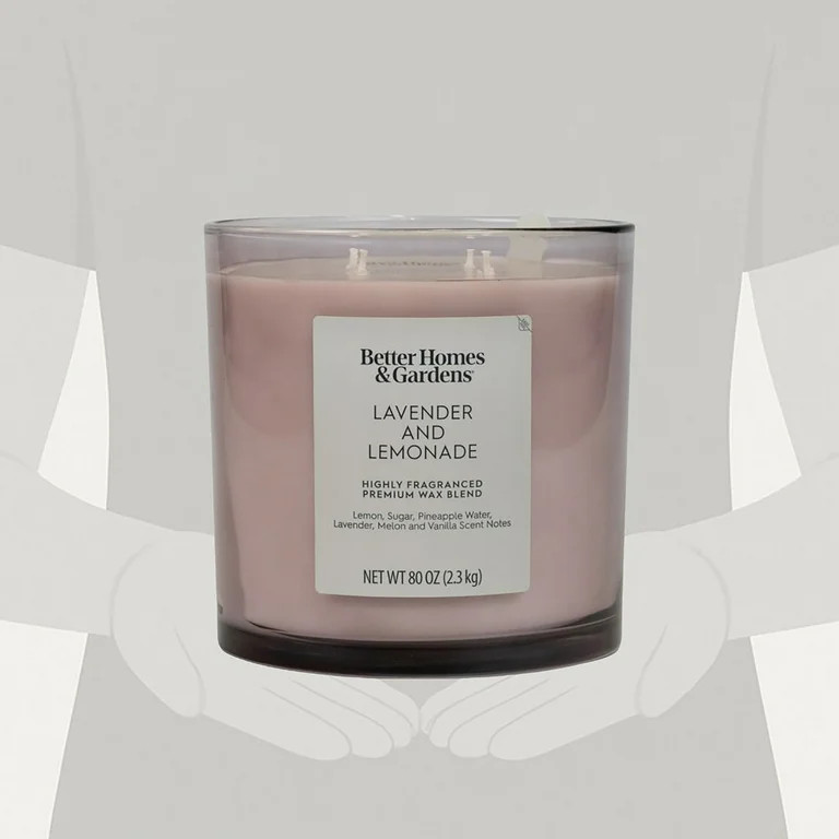 Better Homes and Gardens Lavender and Lemonade Scented 4-Wick Large Oversized Jar Candle 80oz. | Walmart (US)