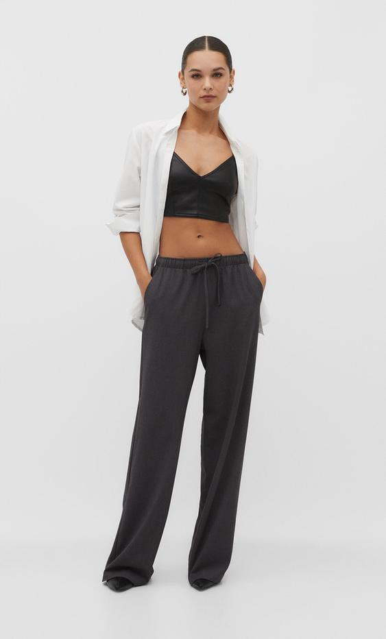 Smart trousers with an adjustable waist - Women's fashion | Stradivarius United Kingdom | Stradivarius (UK)