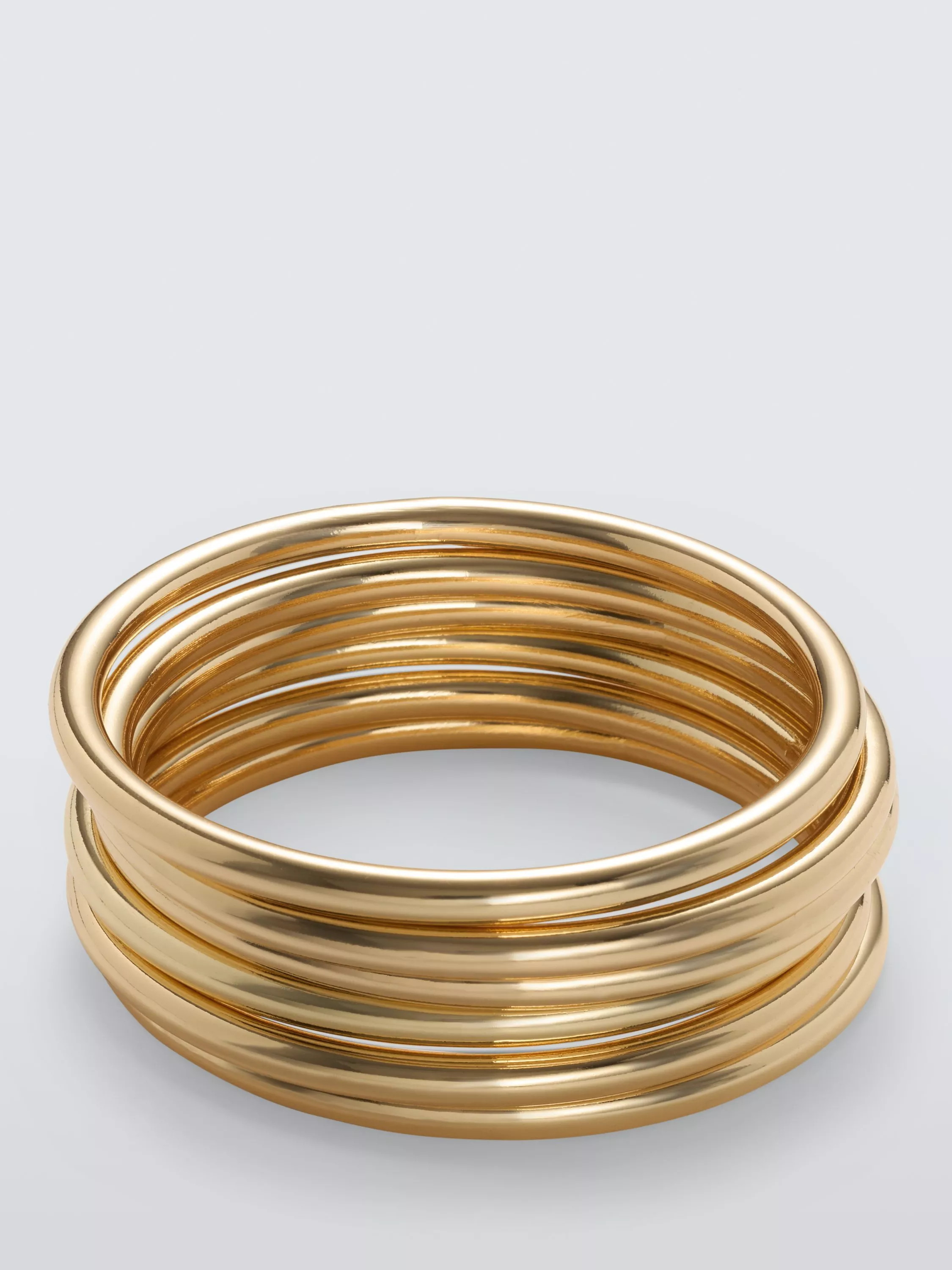 John Lewis Polished Bangle Set, Gold | John Lewis (UK)