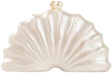 Women Acrylic Shell Shaped Clutch Luxury Marble Acrylic Evening Handbag Unique Chain Shoulder Bag... | Amazon (US)