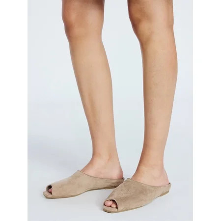 Scoop Women's Faux Leather Peep Toe Mules | Walmart (US)