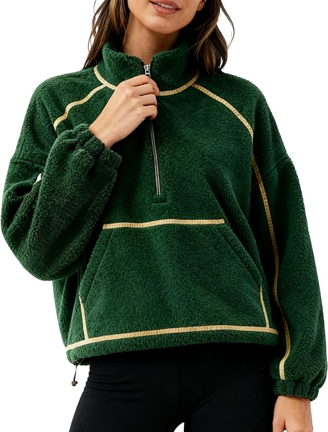 AMEBELLE Fleece Jacket Quarter Zip Pullover Women Warm Fuzzy Oversized Sweatshirt Lightweight Cas... | Amazon (US)
