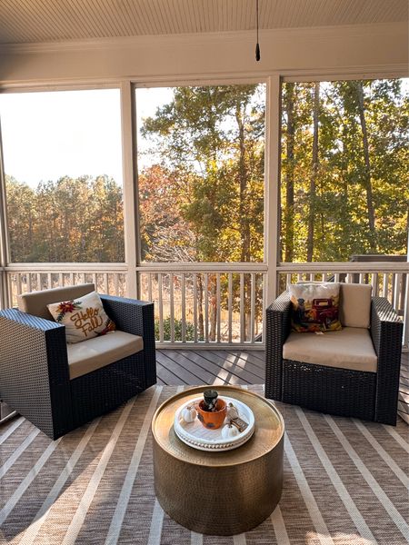 Our screened porch furniture. I love how cozy this space turned out with very affordable pieces! We have 4 of these swivel chairs and highly recommend  

#LTKhome #LTKstyletip
