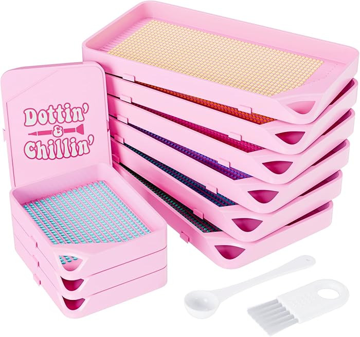 ARTDOT 10-Piece Interlocking Diamond Art Trays Kits for Adults, Stackable Diamond Painting Access... | Amazon (US)