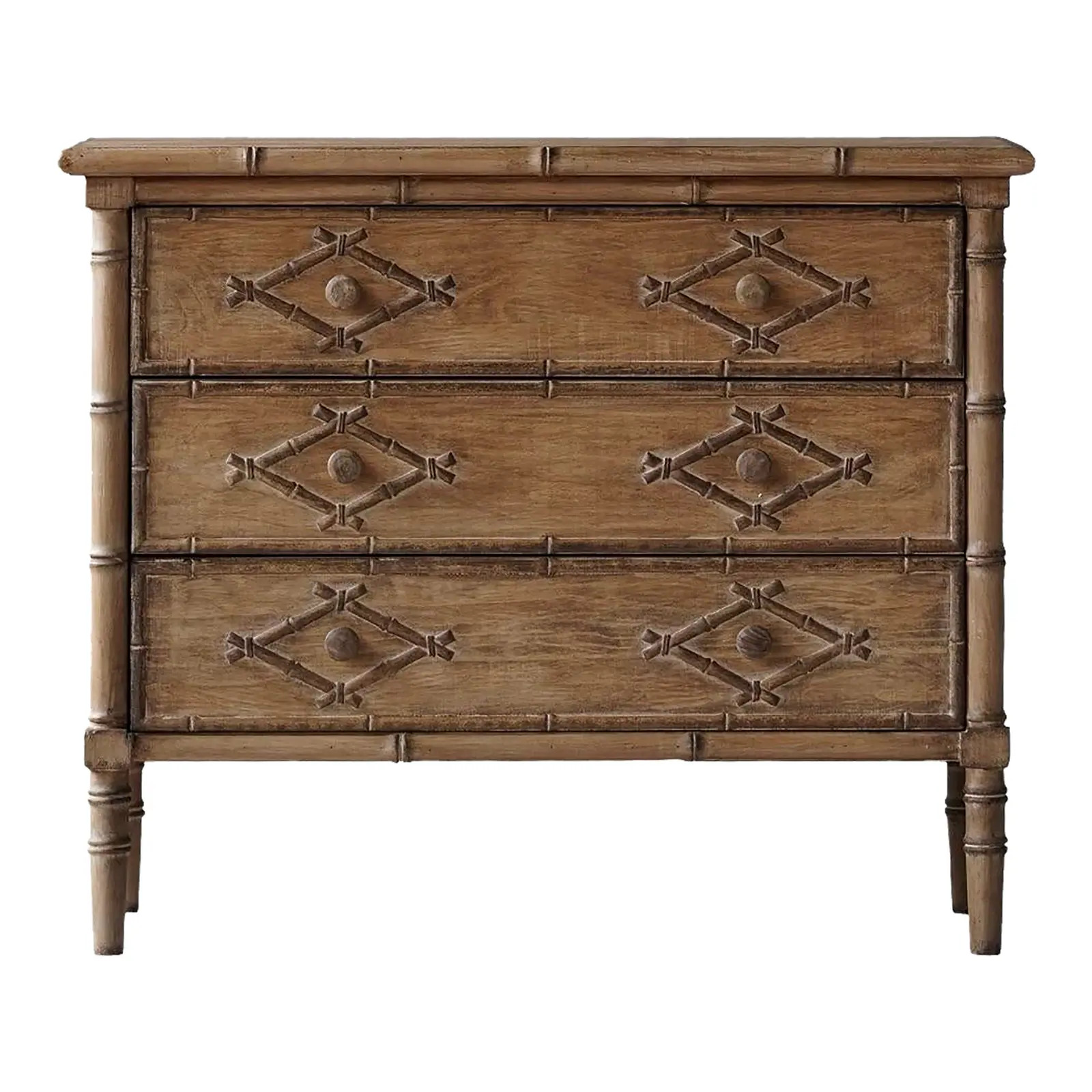 Matthew Izzo Home Bamboo Three Drawer Dresser | Chairish